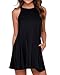 Unbranded* Women's Sleeveless Pockets Casual Swing T-Shirt Dresses Black Small