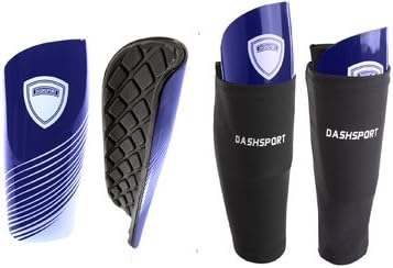 DashSport Soccer Shin Guards Youth Includes Two Shin Guards and Two Compression Calf Sleeves with Pockets