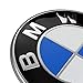 ESKey BMW Emblems Hood and Trunk,82mm+74mm BMW Blue White Emblem Replacement Suitable for ALL Models BMW E30 E36 E46 E34 E39 E60 E65 E38 X3 X5 X6 3 4 5 6 7 8