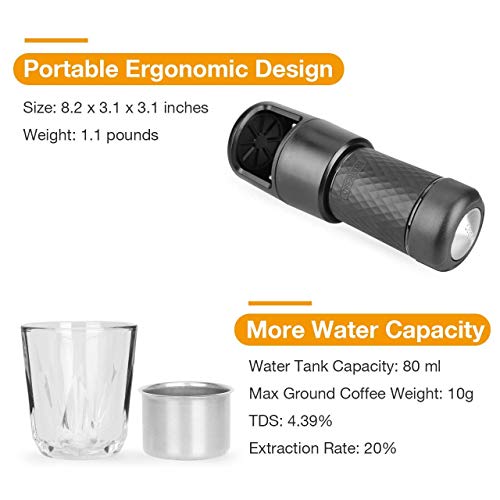 STARESSO manuelle Espressomaschine,Tragbare Kaffeemaschine,Kompatibel gemahlener Kaffee, kleine Reisekaffeemaschine… – Bild 4