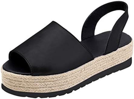 Orangeskycn Women Sandals Ladies Summer Flat Waterproof Platform Woven Thick-Bottom Sandals Roman Shoes
