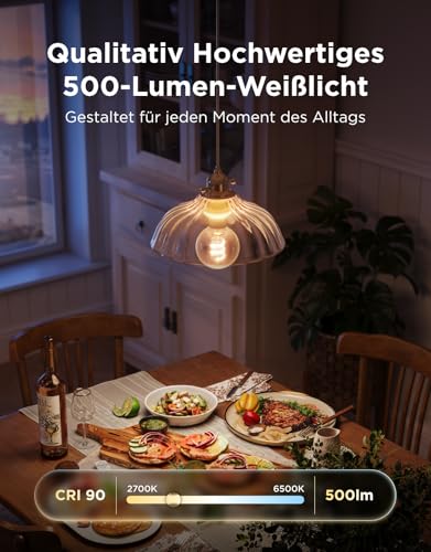 Govee 2 x Smart Edison Light Bulb E27 RGBWW Vintage LED Lamp G80 | Compatible with Google Assistant, Matter, Dimmable with COB Light Bar, 16 Million DIY Colours, for Restaurant and Living Room