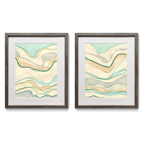 Renditions Gallery AZ-2PcAb-tto-PF044-152012Z-152013Z Wall Art, 16x20, Teal Oce…