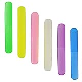 Plastic Toothbrush Case -Tojwi 6pcs Six Colors Portable Dust-proof Toothbrush Cases Toothbrushes Holder for Daily and Travel Use