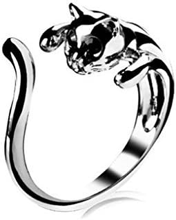 Sixlus Cute cat Ring Fashion cute cat opening ring Cat Shape Open Ring