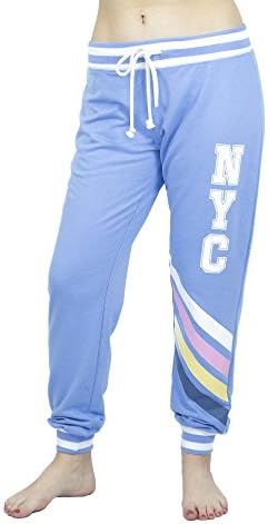 No Comment Juniors Womens French Terry Low Rise Drawstring Waist Jogger With Silkscreen Graphics, Faded Denim Blue Size M
