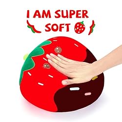 PLAYNICS Large Chocolate Strawberry Plush Pillow