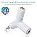 Headphone Splitters, Headset Adapter, Audio Jack Splitter, with Separate Headphone Plugs only for Music Share, No Mic, Compatible with Smartphones, Tablets, MP3 Players, Media Players, iPod, White