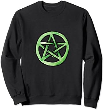 Unisex Pentagram sweatshirt pagan witchcraft art sweatshirts green XL: Black