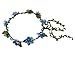 Floral Fall Beach Flower Crown Hair Wearth Headbands with Lovely Tail F-02 Blue