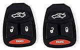 Jeep Chrysler Dodge Replacement Rubber Buttons Pad of Key Fob Case Shell Cover Keyless Entry Remote Key Pad for Dodge Dakota Magnum Charger Durango RAM Chrysler 300 Aspen Jeep Grand Cherokee Commander