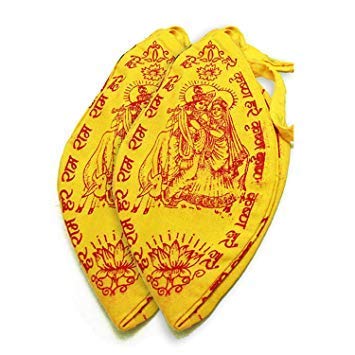 Mystic Banana Real Cotton Material Oval Shape Rosary Gaumukhi Vrindavan Chanting Bag (Assorted Colours) - Pack of 2