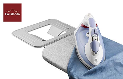 BAUMONDO Ironing Board, Adjustable Height, 4-Leg, 43.3''x13'' Board with Ironing Rest