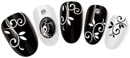 Ottery Nail Art Stickers Nail Decals Nail Tattoo/Wrap Water Transfer Decals Black/White Leaf &amp; Swirls Pattern for Cell Phone Case / Invitation Cards Nail Decoration