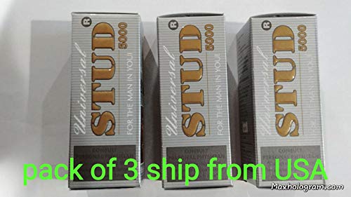 Pack of 3 Universal Stud 5000 Male Premature Delay Spray