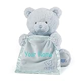 Personalized GUND Animated Blue Peek-A-Boo Teddy Bear Plush Stuffed Toy Animal