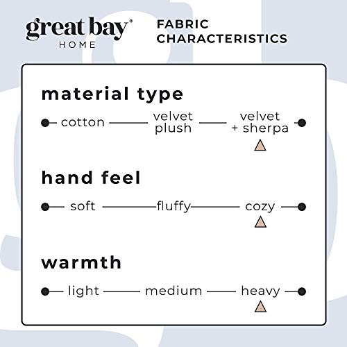 Great Bay Home Premium Reversible Sherpa and Fleece Velvet Plush