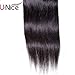 Unice Hair Malaysian Straight Virgin Human Hair Free Part 4X4 Lace Closure Natural Color (8inch, Free part)