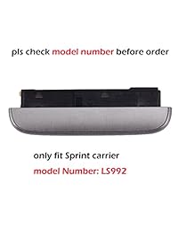 ogodeal LG G5 Puerto de carga USB + Altavoz + Micrófono + parte inferior funda de recambio de repuesto para LG G5 Sprint Carrier ls992, marrón claro, gris, (Titan Gray)