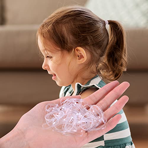 Clear Hair Elastic Bands and Rubber Band Cutter, 1000pcs Disposable Non-slip Rubber Hair Bands, Pain Free Ponytail Remover Cutter Tool, MAZBFF Ponytail Holders Hair Styling Accessories Tools Soft Hair Elastics Ties Bands