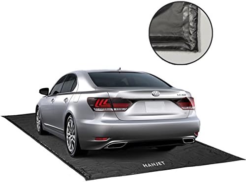 Hanjet Garage Floor Mat For Car Containment Mat For Snow Mud Rain 7feet 9inches X 18feet Black Automotive Amazon Com