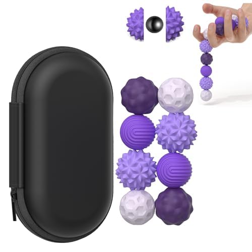 KOWVOWZ 8 PCS Sensory Fidget Balls, Magnetic Attraction Stress Balls, Magnetic Fidget Balls with Silicone Shell, Desk Fidget Toys for Office Travel Toys Gift