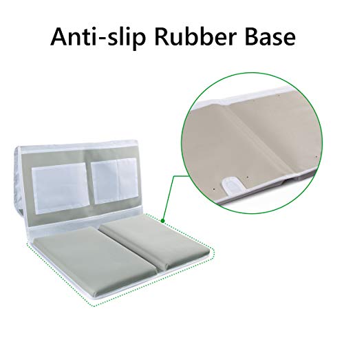Bath Kneeler - Bath Knee Mat and Elbow Rest with Toy Organizer - Large Safety Kneeling Pad for Baby Bath Time, Garden Work, Exercise - Detachable and Foldable Child Bath Tub Padding for Parents - Gray