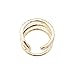 High Gloss Crystal Accent Wrap Around Open Spiral Midi Ring (Gold-Plated-Base)
