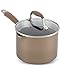 Anolon Advanced Bronze Hard-Anodized Nonstick 3-Quart Covered Straining Saucepan with Pour Spouts