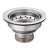Moen 22036 3-1/2 Inch Kitchen Sink Stainless Steel Basket Strainer with Drain Assembly, Stainless