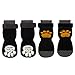 SCIROKKO 3 Pairs Anti-Slip Dog Socks with Golden Paw Pattern - Pet Adjustable Paw Protection for Puppy Indoor Traction Wear on Hardwood Floor，Small