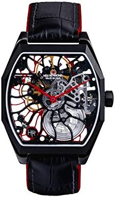 Swiss Mechanical Skeleton Men's Watch Transparency Line T3018 Red Barrel Shaped