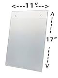 Marketing Holders Wall Mount Sign Holder 11x17 with Holes Vertical Portrait Clear Acrylic Signs Lot of 5