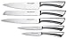 Knife Set With Acrylic Stand Stainless Steel - 6 Piece - Cutlery Set For Cutting & Carving Great for Use in Cooking at Home And Commercial Kitchen - By Kitch N’ Wares