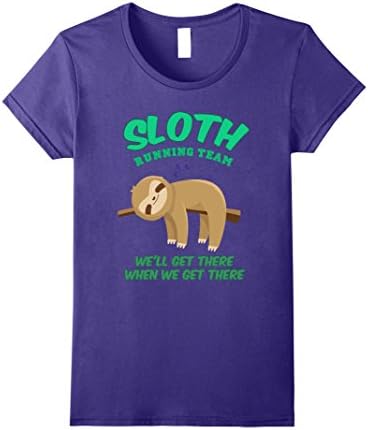 Women's Sloth Running Team We'll Get There When We Get There TShirt  Medium Purple