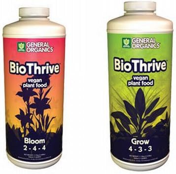 Vegan Plant Food Combo, Grow 4-3-3 and Bloom 2-4-4, Quart Each