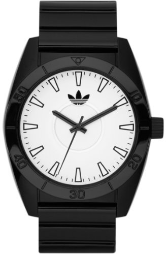 Adidas Men's Santiago ADH2715 Black Rubber Quartz Watch with White Dial