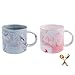 OAMCEG Mr and Mrs Coffee Mugs Set of 2, 11.2oz Couples Ceramic Coffee Cup with Gold & Marble Design + 2 Spoons- Unique Gift for Him Her for Parents for Valentine's day for Engaged Married Couples