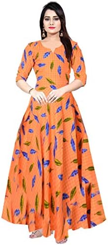 Trendy Fab Women's Rayon Digital Printed Anarkali Long Gown