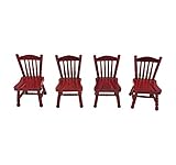 Cinhent Miniature Chair, Vintage Dollhouse Furniture Wood Rocking Chairs for Dollhouses, Craft Displays, and Mini Fairy Scenes, Kids Pretend Play Toys Dollhouse Decoration