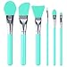 Face Mask Brush, ESARORA Silicone Cosmetic Brush Set of 6 Face Mask Brush set and Eye makeup Brushes (Green)