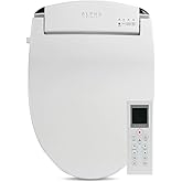 ALPHA BIDET JX2 Elongated Bidet Toilet Seat, White, Endless Warm Water, NEW* Bowl Mist, LED Light, Quiet Operation, Wireless 