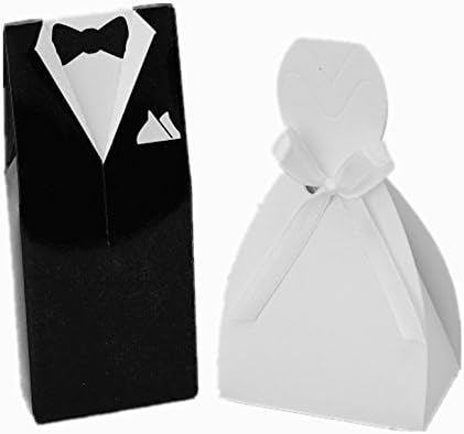 TerGing Bride and Groom Wedding Favour Boxes, Pack of 200 pairs of Style 3