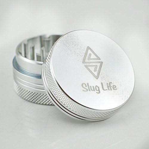 Slug Life Herb Grinder 2 Parts 1.5 Inch (Silver)