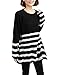 Allegra K Stripes Stretchy Pullover Spring Tunic Knit Shirt XL Black White
