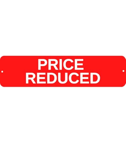 White On Red PRICE REDUCED 6\"x24\" REAL ESTATE RIDER SIGNS Buy 1 Get 1...