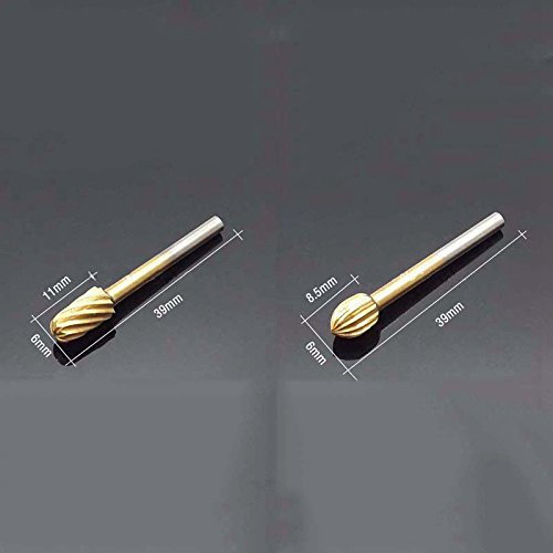TOOGOO 10pcs HSS Titanium Routing Rotary Milling Rotary File Cutter Wood Carving Tools
