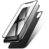 iPhone X Screen Protector, KuGi [ Front & Back Glass film suit ] Ultra-thin Toughened 9H Hardness HD Clear & Premium Full coverage Tempered Glass Screen protector for iphone x edition. (Black)