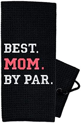 Golf Towel Store – Fun Golf Accessories for Womens Golf, Embroidered Golf Towels for Golf Bags with Clip – 100% Cotton or Waffle Microfiber Options – Best Mom by Par or Best Momma by Par