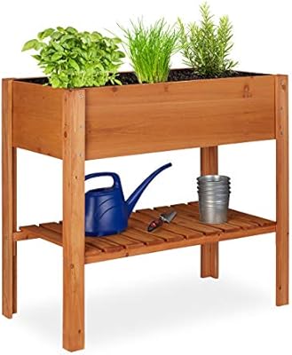 relaxdays Huerto Urbano, Arriate Alto, Jardinera Grande, Mesa ...